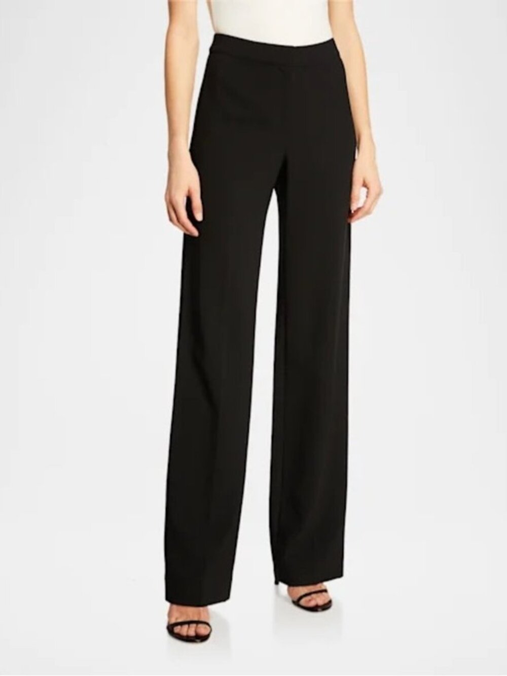 St John Caviar Women’s black Straight leg wool Trouser pants size 10 Career